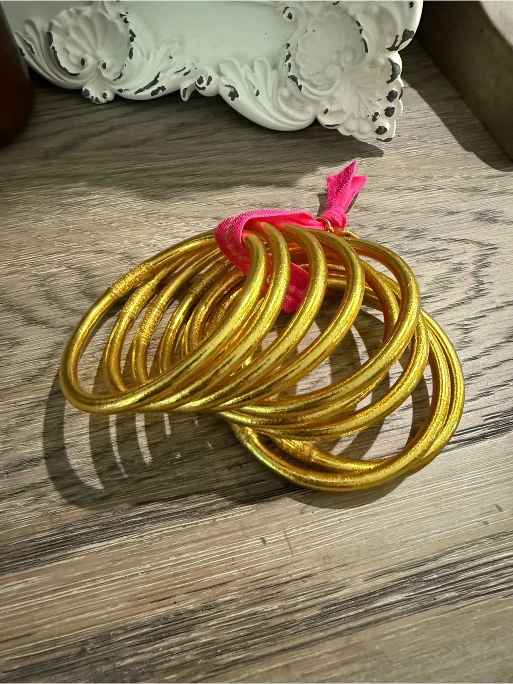 Gold Budhagirl Bangle Bracelet Set
